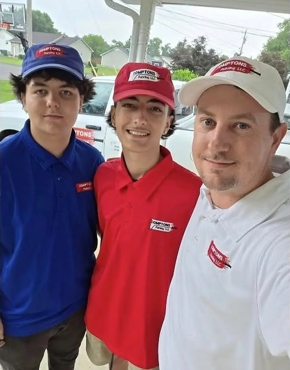 Jeremy Compton with his two sons — the Comptons Painting LLC family team